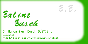 balint busch business card
